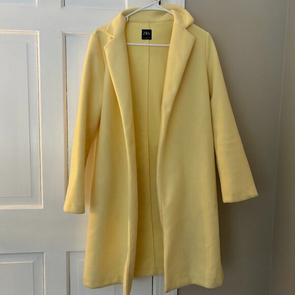 Zara Jackets & Blazers - Zara Pale Yellow Coat